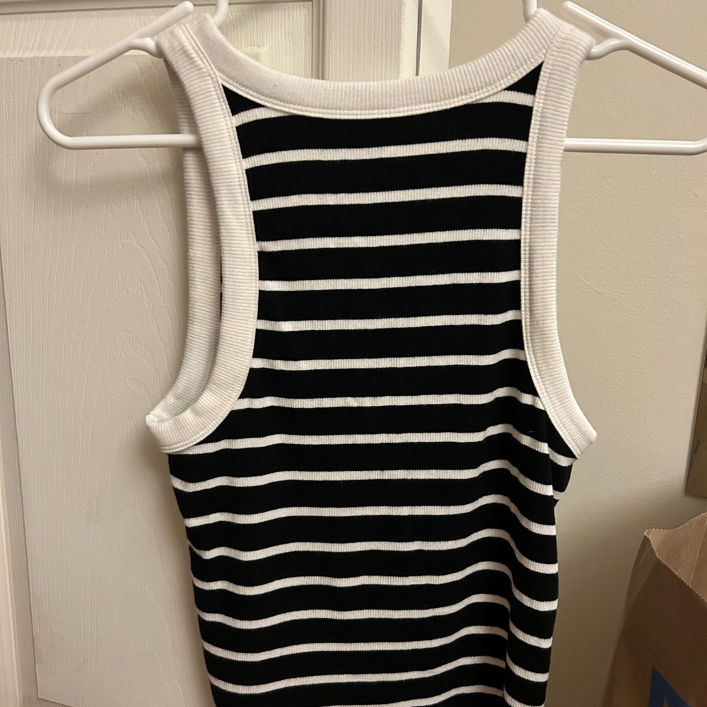 Black and White Striped Tank Top